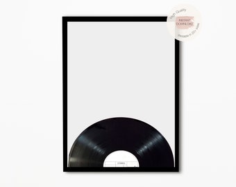 Music Vinyl Record Prints, Vinyl Record Poster, Music Poster Print, Music Prints, Black and White Print,B&W Photography,Printable Music Art