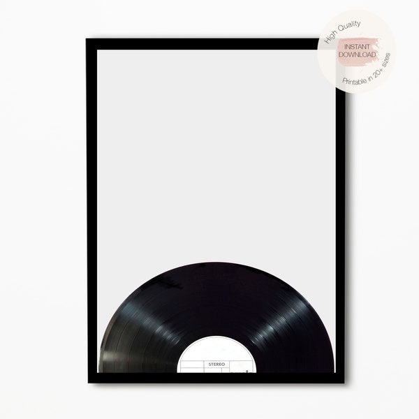 Music Vinyl Record Prints, Vinyl Record Poster, Music Poster Print, Music Prints, Black and White Print,B&W Photography,Printable Music Art