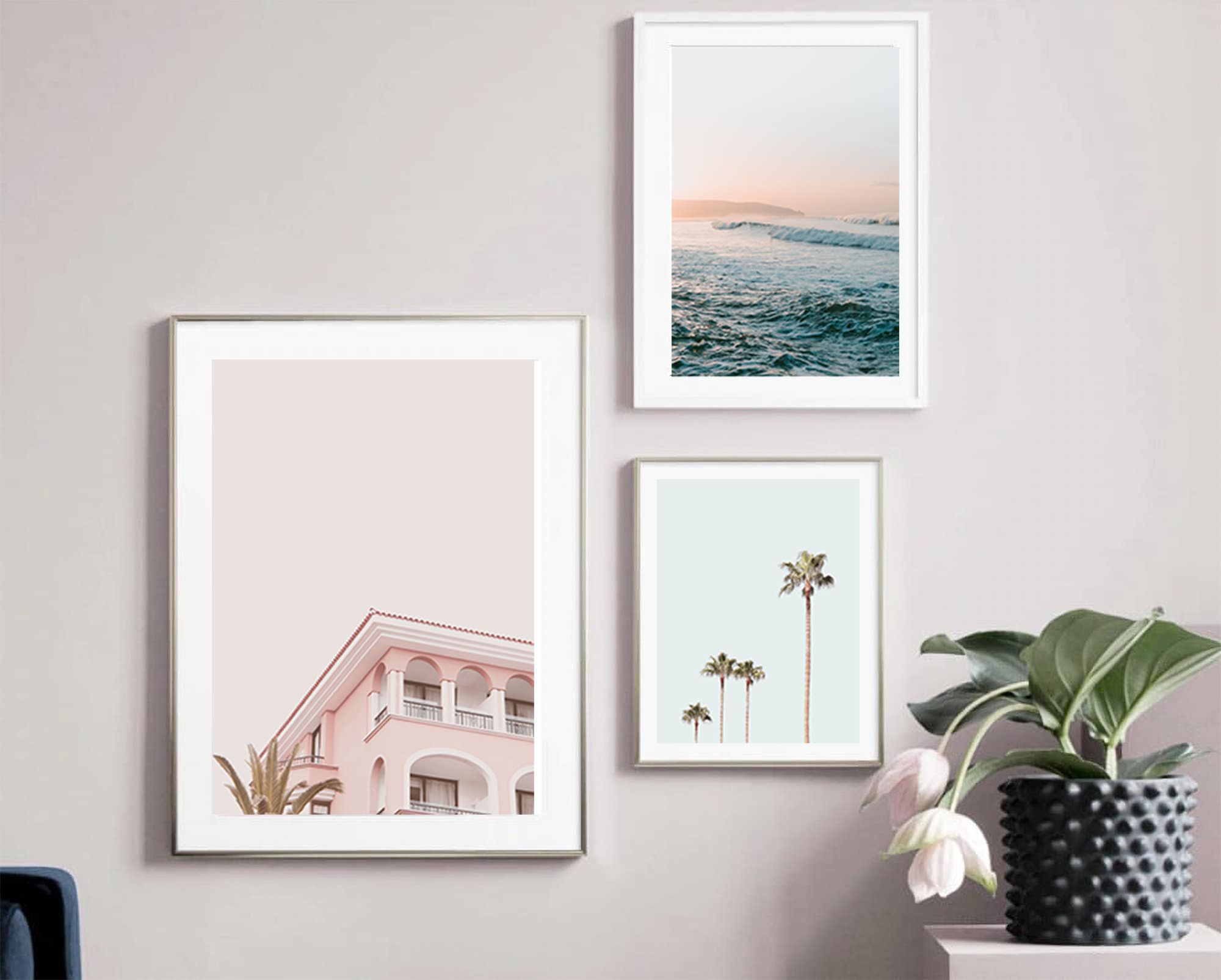 Summer Art Prints Set of 6, Beach Poster, Summer Prints, Sunset Print