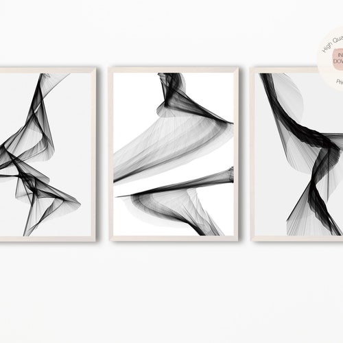 Black and White Abstract Print Abstract Wall Art Black and - Etsy