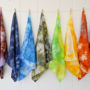 tie dye bandana, scarf, dog scarf, headband scarf, hand-dyed bandana