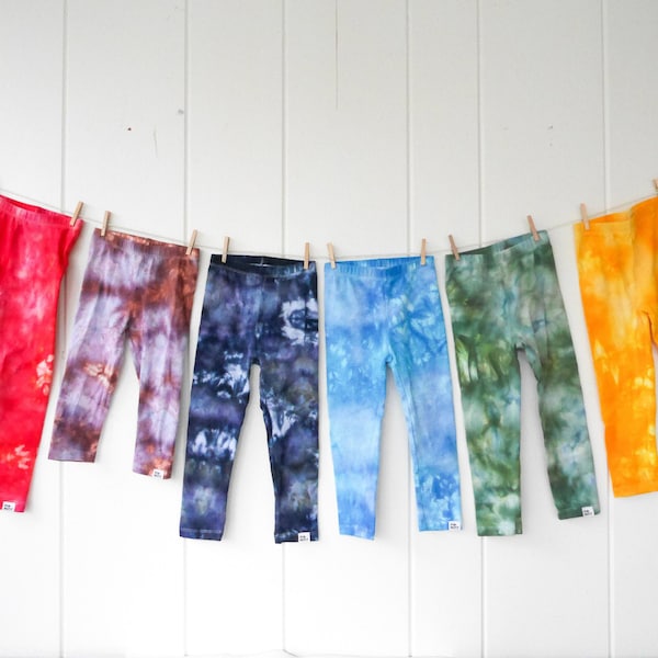 Tie-Dyed Baby, Toddler + Big Kid Leggings // Custom Hand-Dyed