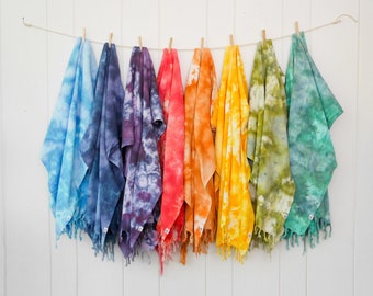 Custom Hand-Dyed Turkish Cotton Towels  |  Tie-dye Beach towels  |  Tie-dye Bath towels  |  Tie-dye Peshtemal