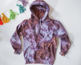 Personalisierter handgefärbter Erwachsenen Pullover Hoodie Sweatshirt // Batik-Sweatshirt