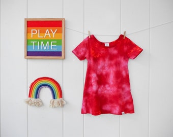 Custom Hand-Dyed Girl's T-shirt Dress // Tie Dye Dress