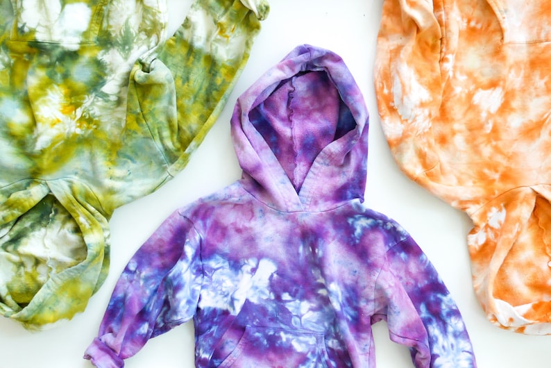 Custom Hand-Dyed Kids' Pullover Hoodie // Tie Dye Hoodie image 4