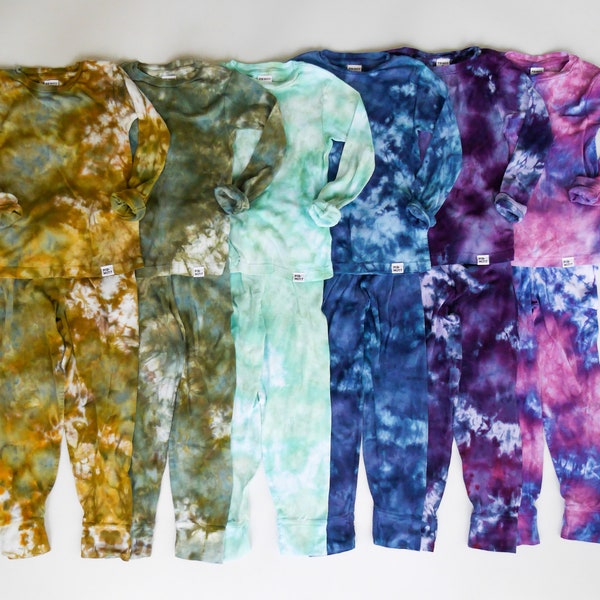 Custom Hand-Dyed Infant, Toddler + Big Kid Pajama Sets