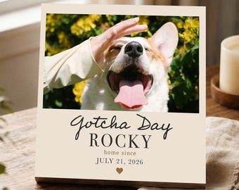 Personalized Gotcha Day Gift, Custom Dog Photo Block, Dog Adoption Gift, Rescue Dog Gift, Gotcha Day Keepsake, Dog Mom Christmas Gift