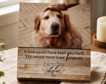 Personalized Pet Memorial - Wood Photo Block - Dog Loss Gift - Dog Memorial Frame - Pet Loss Gift Dog - Pet Memorial