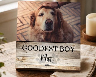 Personalized Pet Memorial Printed 4" or 6" - Wood Photo Block - Dog Loss Gift - Dog Memorial Frame - Pet Loss Gift Dog - Pet Memorial