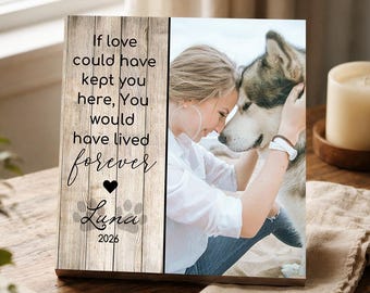 Personalized Pet Sympathy Memorial - Printed Photo Block 4" or 6" or 8" -Dog Memorial Frame Dog Sympathy Gift Dog Remembrance