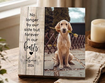 Personalized Pet Memorial Printed 4" or 6" - Wood Photo Block - Dog Loss Gift - Dog Memorial Frame - Pet Loss Gift Dog - Pet Memorial