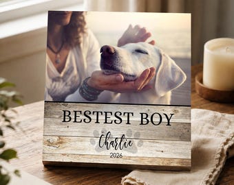 Personalized Pet Memorial Printed - Wood Photo Block - Bestest Boy - Dog Loss Gift - Dog Memorial Frame - Pet Loss Gift Dog - Pet Memorial