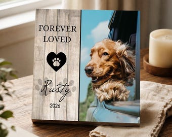 Personalized Dog Memorial Wooden Picture Frame, Custom Loss Keepsake, Puppy Bereavement, Pet Remembrance Gift, , Sympathy Gifts