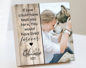 Personalized Pet Sympathy Memorial - Printed Photo Block 4" or 6" w/ Handwritten Card -Dog Memorial Frame Dog Sympathy Gift Dog Remembrance