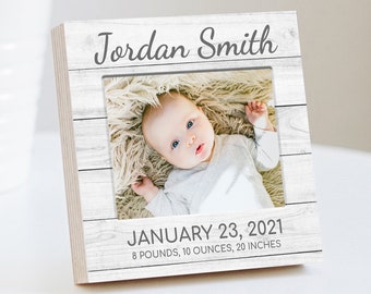 Personalized Baby Frame - 4" or 6" Photo Block - New Baby Gift - Gifts for Baby - Newborn Gifts - Baby Gifts - Personalized Baby Name Gift