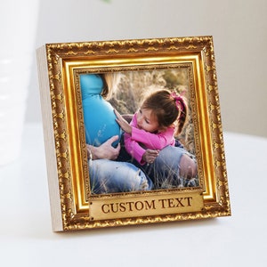 Personalized Gift For Mom - 4&quot; or 6&quot; NOT GOLD FRAME Photo Block - Personalized Mother&#39;s Day Gift Frame - Faux Gold Photo Frame - Custom Mom