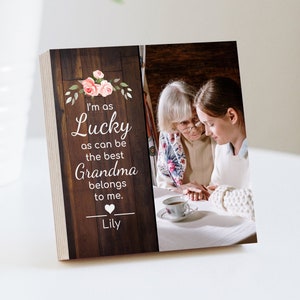 Moldura de presente de dia das mães para avó - Bloco de fotos personalizado de 4" ou 6" - Moldura de presente de dia das mães personalizada - Presente de dia das mães