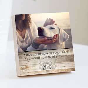 Personalized Pet Memorial Printed 4&quot; or 6&quot; - Wood Photo Block - Dog Loss Gift - Dog Memorial Frame - Pet Loss Gift Dog - Pet Memorial