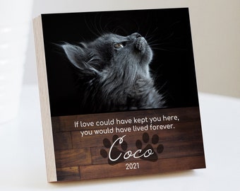 Personalized Cat Memorial Gift - Printed 4" or 6" Photo Block - Cat Memorial Frame - Cat Keepsake - Cat Sympathy Gift For Cat Loss Pet Loss