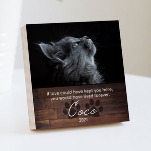 Personalized Cat Memorial Gift - Printed 4" or 6" Photo Block - Cat Memorial Frame - Cat Keepsake - Cat Sympathy Gift For Cat Loss Pet Loss