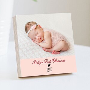 Personalisierter Babys erster Weihnachtsrahmen - 4 "oder 6" Fotoblock - Neues Baby Geschenk - Geschenke für Baby - Neugeborenen Geschenke - Baby Geschenke