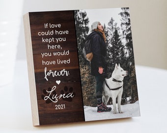 Personalized Pet Memorial Printed 4" or 6" - Wood Photo Block - Dog Memorial Frame - Dog Sympathy Gift For Dog - Deceased Pet Frame