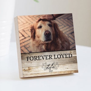 Memoriale per animali domestici personalizzato stampato 4" o 6" - Blocco fotografico in legno - Regalo per la perdita di cani - Cornice commemorativa per cani - Cane regalo per perdita di animali domestici - Memoriale per animali domestici