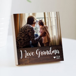 Mother's Day Gift for Grandma- 4" or 6" Personalized Photo Block - Grandma Gift - Personalized Mother's Day Gift Frame - Mothers Day Gift
