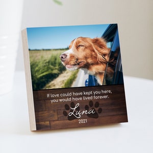 Personalized Pet Memorial Printed 4" or 6" - Wood Photo Block - Dog Loss Gift - Dog Memorial Frame - Pet Loss Gift Dog - Pet Memorial