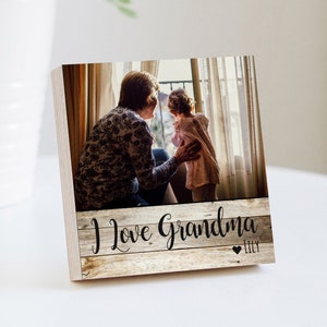 Presente de Dia das Mães para a Vovó - Bloco de Fotos Personalizado de 4" ou 6" - Presente da Vovó - Moldura de Presente Personalizada para o Dia das Mães - Presente de Foto da Vovó