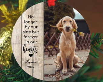 Personalized Pet Sympathy Gift - Christmas Photo Ornament - 4&quot; or 6 (JUMBO)&quot; - Personalized Christmas Ornament - Dog Memorial Photo