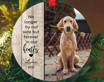 Gepersonaliseerde Pet Sympathy Gift - Kerst Foto Ornament - 4" of 6 (JUMBO)" - Gepersonaliseerde Kerst Ornament - Hond Memorial Foto