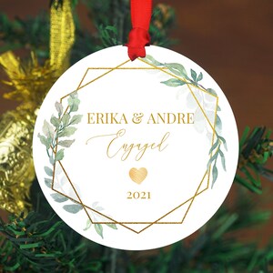 Ornement de fiançailles personnalisé, cadeau de fête de fiançailles - Ornement de fiançailles, cadeau de fiançailles personnalisé avec des noms, cadeau pour les nouvelles fiançailles