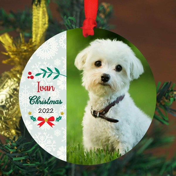 Personalized Dog's First Christmas Ornament - 4" or 6 (JUMBO)" - Custom Christmas Ornament - New Dog Gift for Christmas 2021- Dog Lover GIft