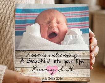 Personalized Godmother Proposal Box - Custom Photo Block 4" or 6" - Godmother Proposal Gift, With Gift Box Options