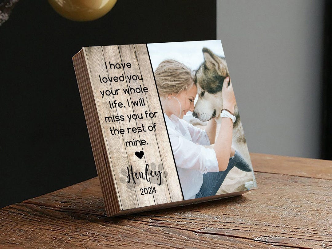 Personalized Pet Memorial Gift - Wood Photo Block - 4" or 6" - Dog Loss ...