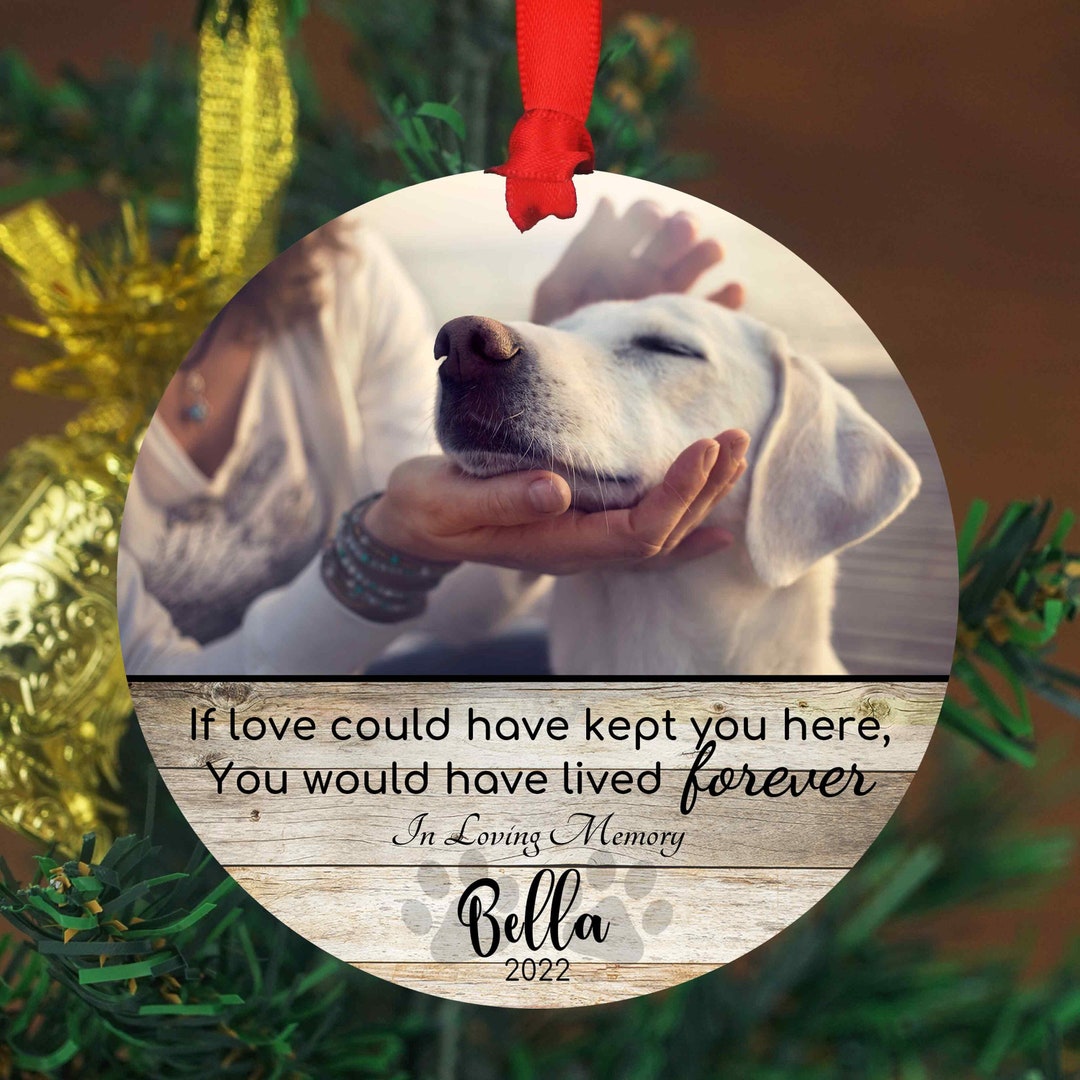 Pet Memorial Ornament With Photo - Dog Loss Gift - Pet Remembrance ...