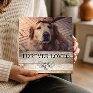 Personalized Pet Memorial Printed 4" or 6" - Wood Photo Block - Dog Loss Gift - Dog Memorial Gift - Pet Loss Gift Dog - Pet Memorial Gift image 7