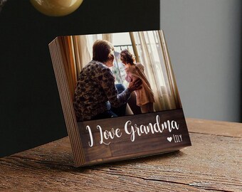 Mother's Day Gift for Grandma- 4" or 6" Personalized Photo Block - Grandma Gift - Personalized Mother's Day Gift Frame - Mothers Day Gift