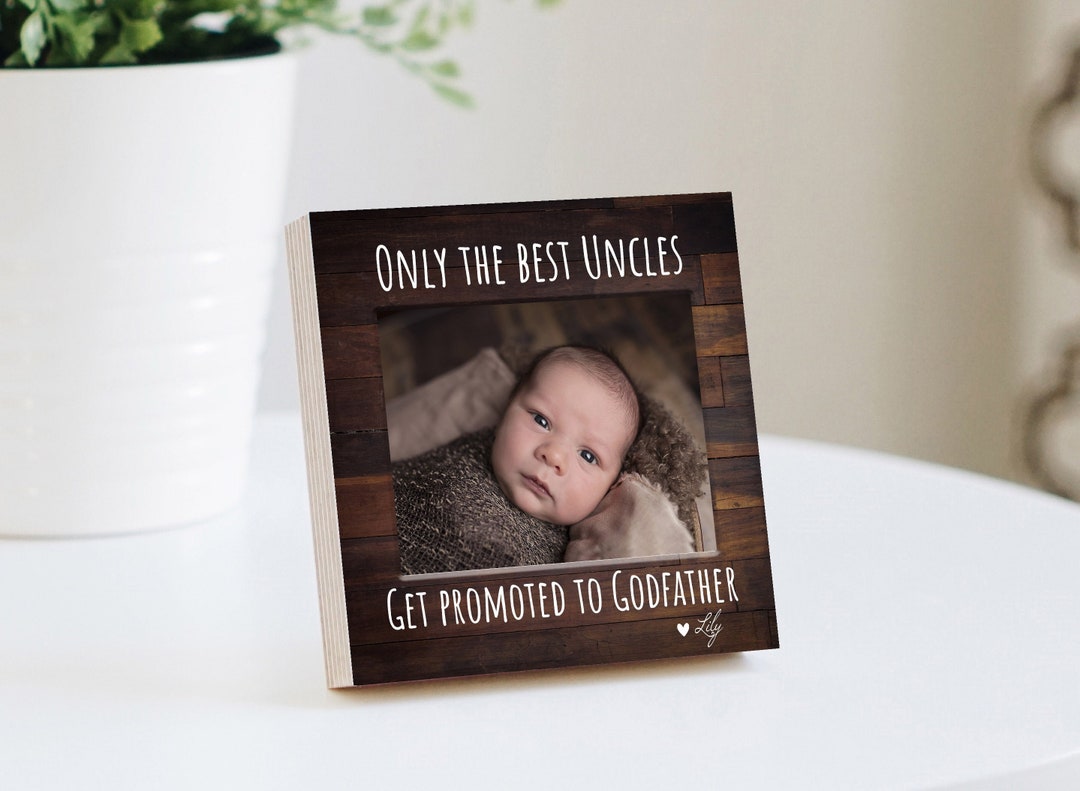 Personalized Godfather Frame Gift Custom Photo Block 4 or 6 Godfather