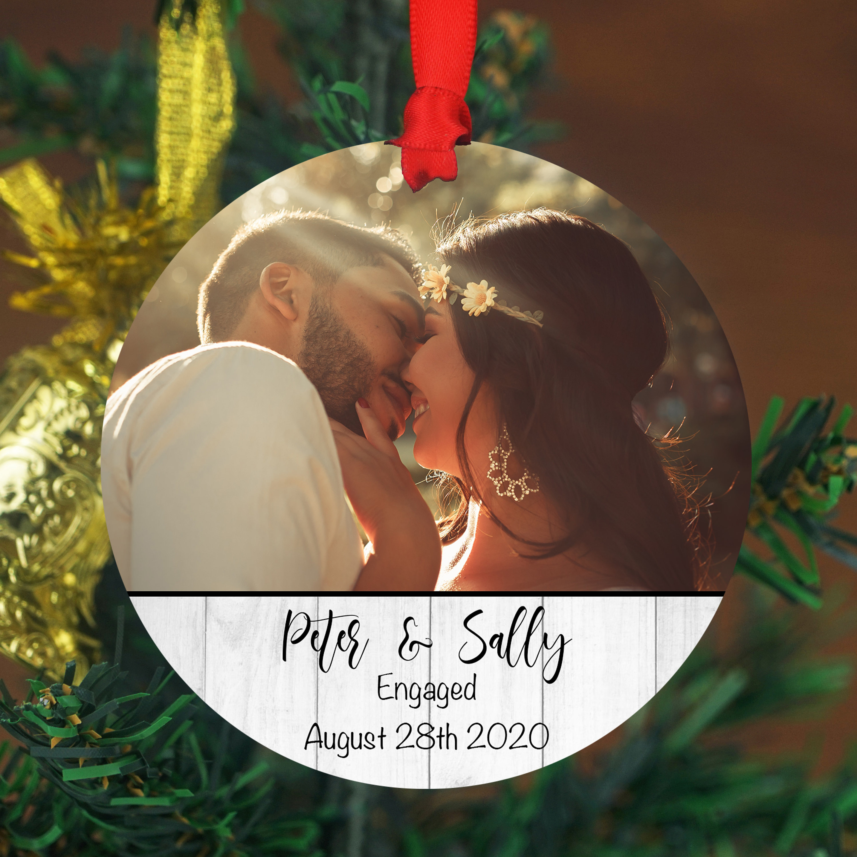 Personalized Engagement Ornament Custom Christmas Engagement Etsy