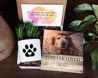 Personalized Dog Memorial Gift - 6" Photo Block + Planter - Pet Memorial Gift, Dog Memorial Frame , Loss of Dog Gift, Pet Memorial Gift Box