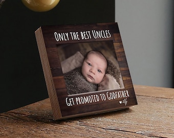 Personalized Godfather Frame Gift - Custom Photo Block 4" or 6" - Godfather Proposal Frame - Custom Godfather Gift Photo