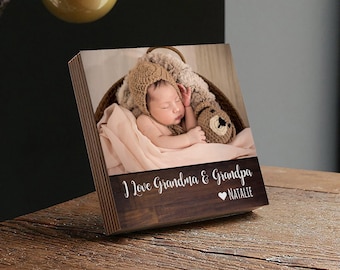 Mother's Day Gift for Grandma- 4" or 6" Personalized Photo Block - Grandma Gift - Personalized Mother's Day Gift Frame - Mothers Day Gift