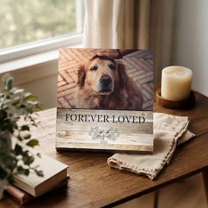 Personalized Pet Memorial Printed 4" or 6" - Wood Photo Block - Dog Loss Gift - Dog Memorial Gift - Pet Loss Gift Dog - Pet Memorial Gift image 2
