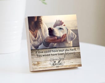Personalized Pet Memorial Printed 4" or 6" - Wood Photo Block - Dog Loss Gift - Dog Memorial Frame - Pet Loss Gift Dog - Pet Memorial