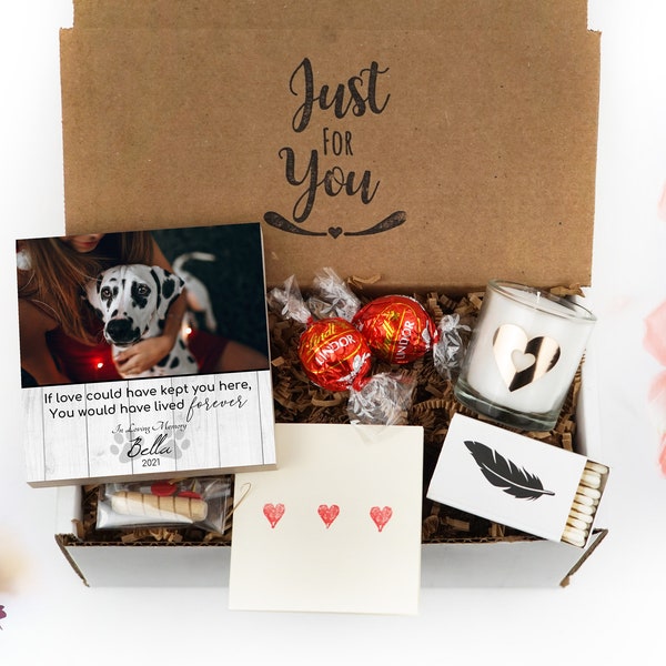 Personalized Pet Sympathy Gift Box - Memorial Frame 4" or 6" - Dog Memorial Gift - Dog Loss Gift Box - Dog Memorial Frame - Spa Gift Box