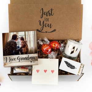 Personalized Mother&#39;s Day Gift Box for Grandma - 4&quot; or 6&quot; Photo Block - Grandma Gift Box - Mother&#39;s Day Gift Frame - Grandma Frame