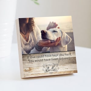 Personalized Pet Memorial Printed 4" or 6" - Wood Photo Block - Dog Loss Gift - Dog Memorial Frame - Pet Loss Gift Dog - Pet Memorial